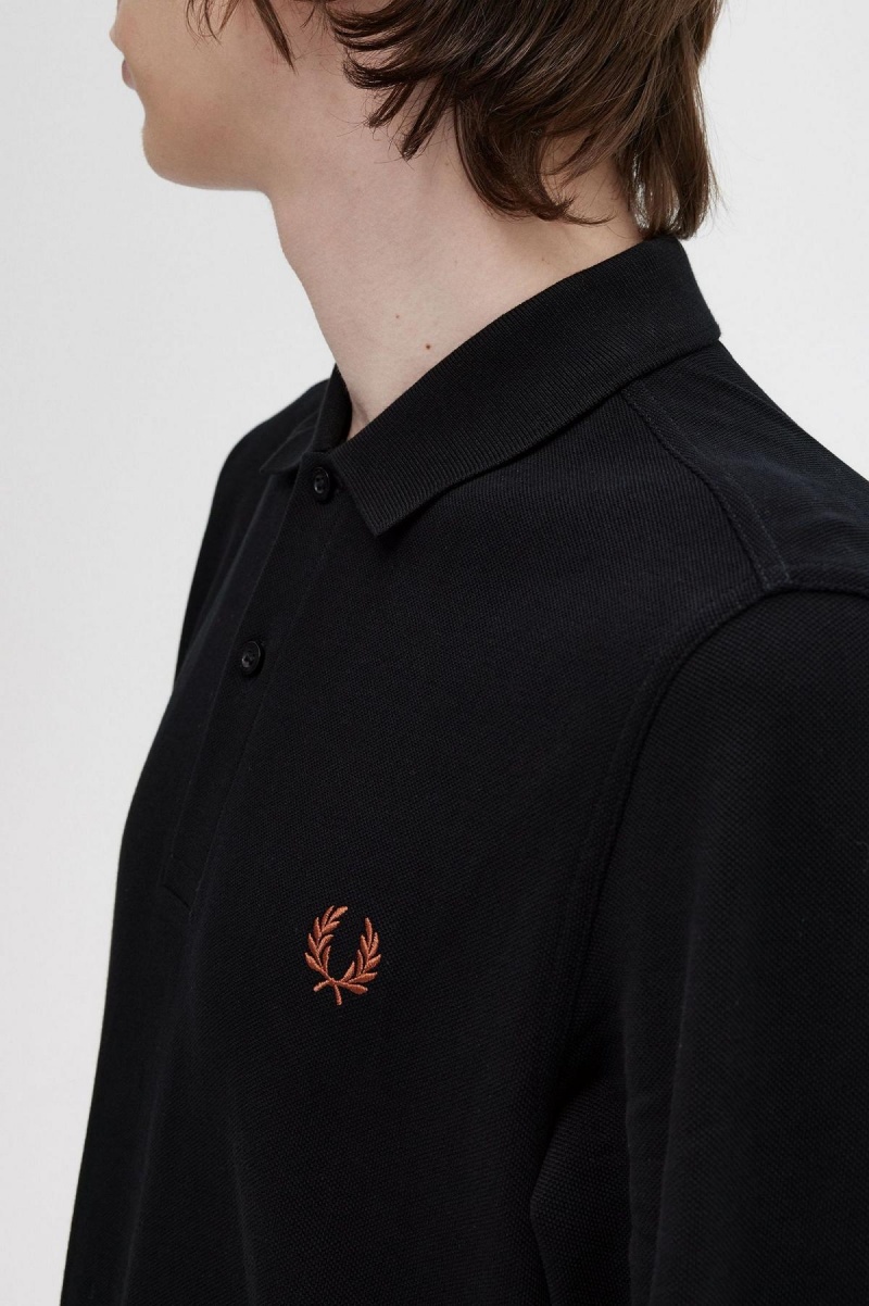 Polos Fred Perry M6006 Homme Noir Marron | FRJBT90213