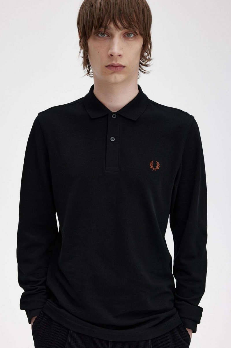 Polos Fred Perry M6006 Homme Noir Marron | FRJBT90213