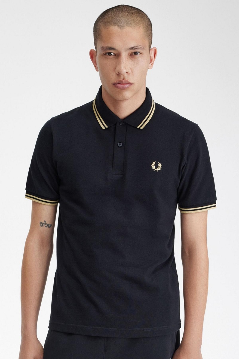 Polos Fred Perry Makati M12 Homme Noir | EFRVG66564