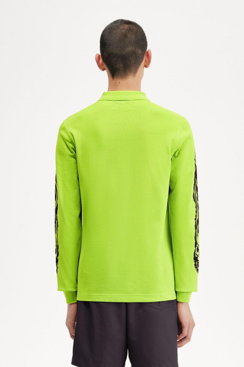 Polos Fred Perry Noongoons Long Sleeve Graphique Polo Shirt Homme Vert | DFRVO86439