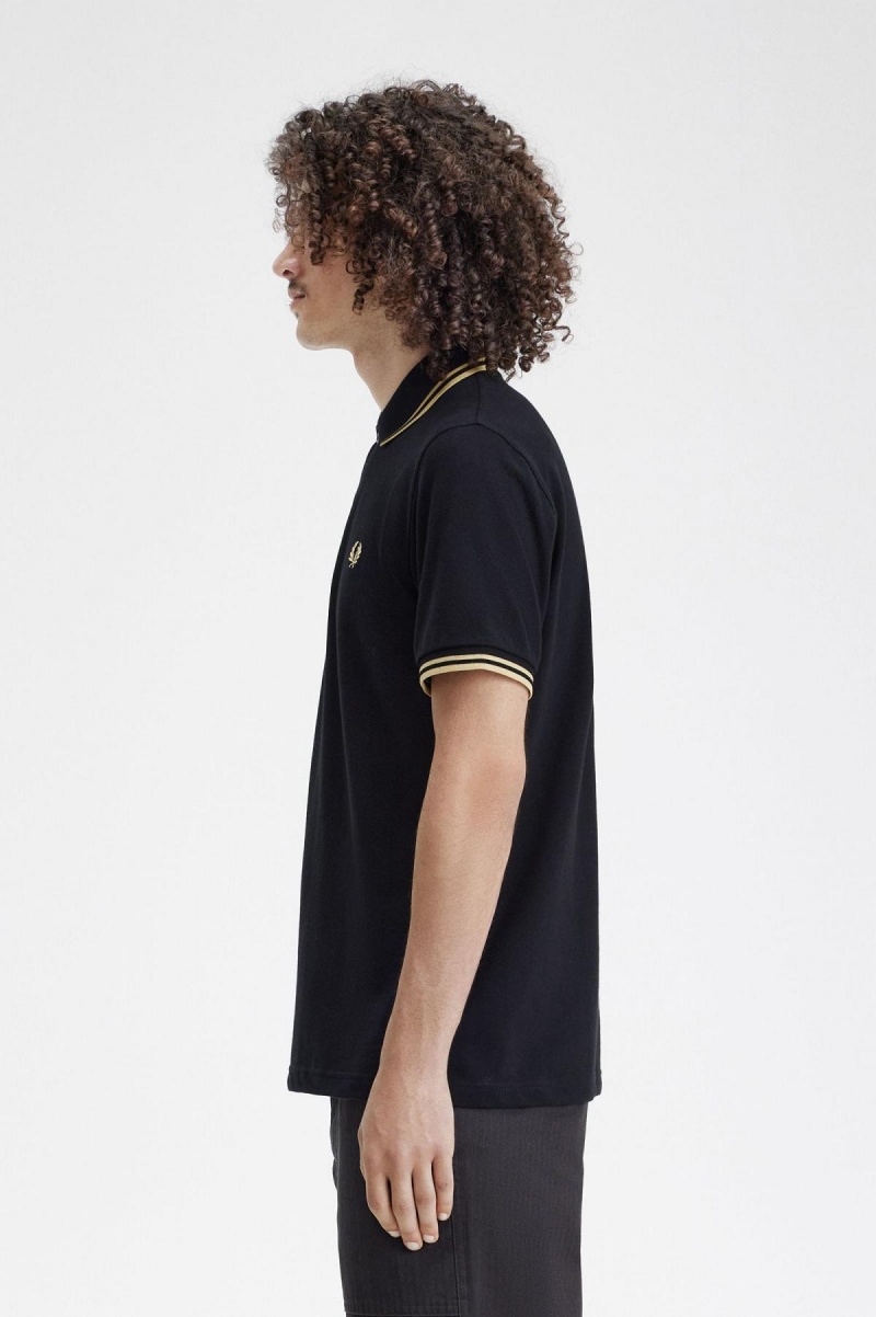 Polos Fred Perry Shanghai M12 Homme Noir | UFRTG92126