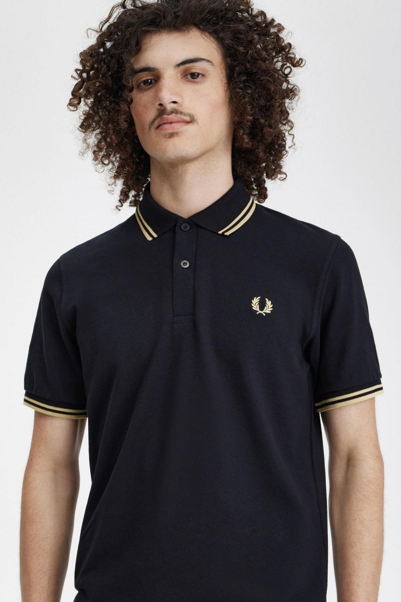 Polos Fred Perry Shanghai M12 Homme Noir | UFRTG92126