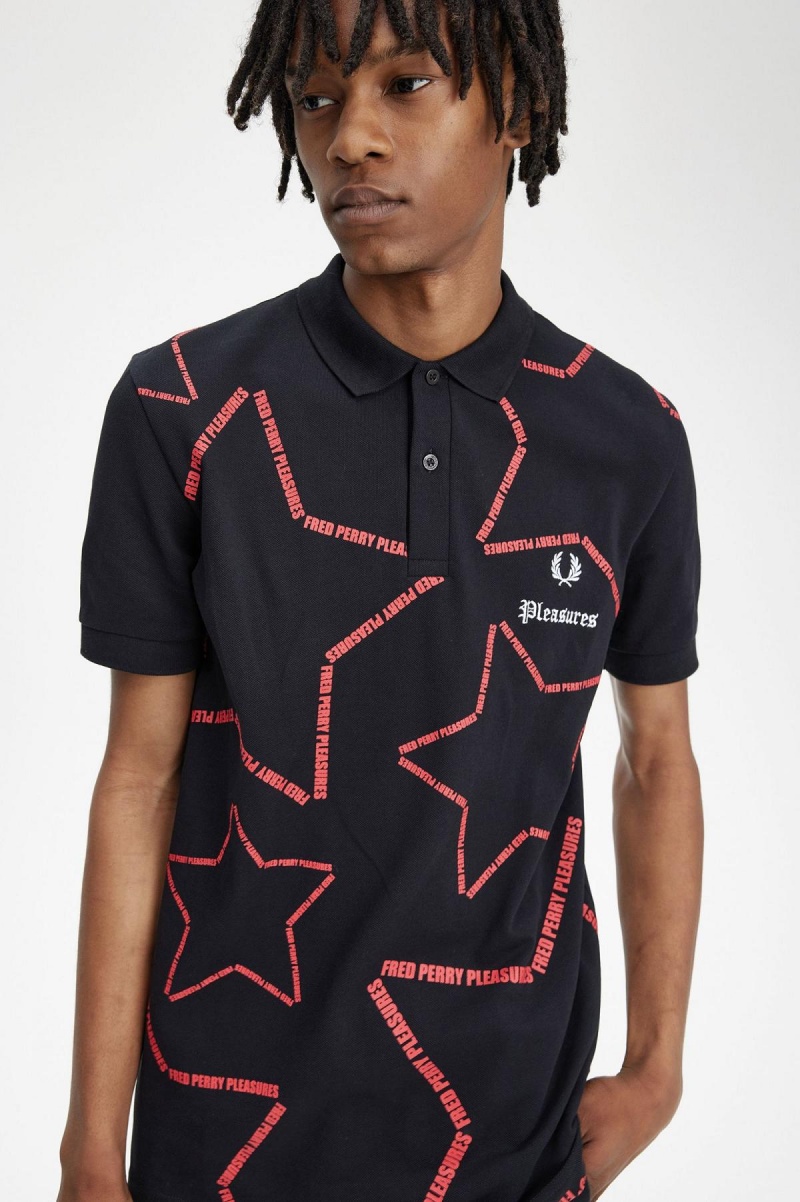 Polos Fred Perry Star Fred Perry Shirt Homme Noir | GFREC93426