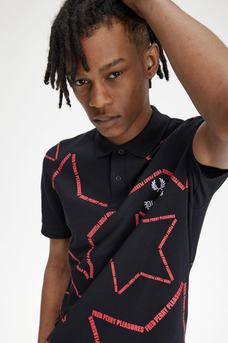 Polos Fred Perry Star Fred Perry Shirt Homme Noir | GFREC93426