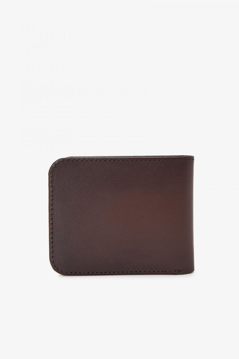 Portefeuille Fred Perry Burnished Leathr Billfold Accessories Burnt Tobacco | FFRHY23153