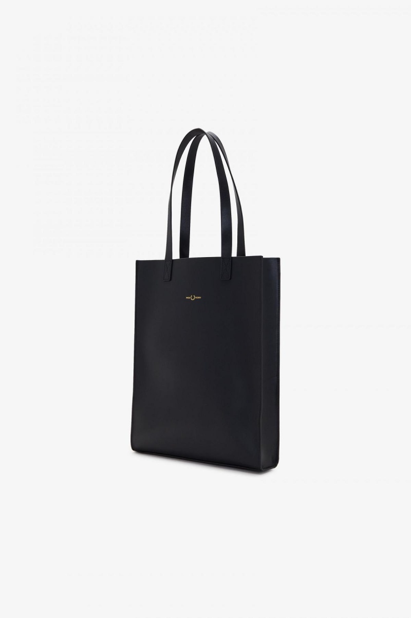 Sac Fred Perry Burnished Cuir Tote Accessories Noir | YFRGT29765