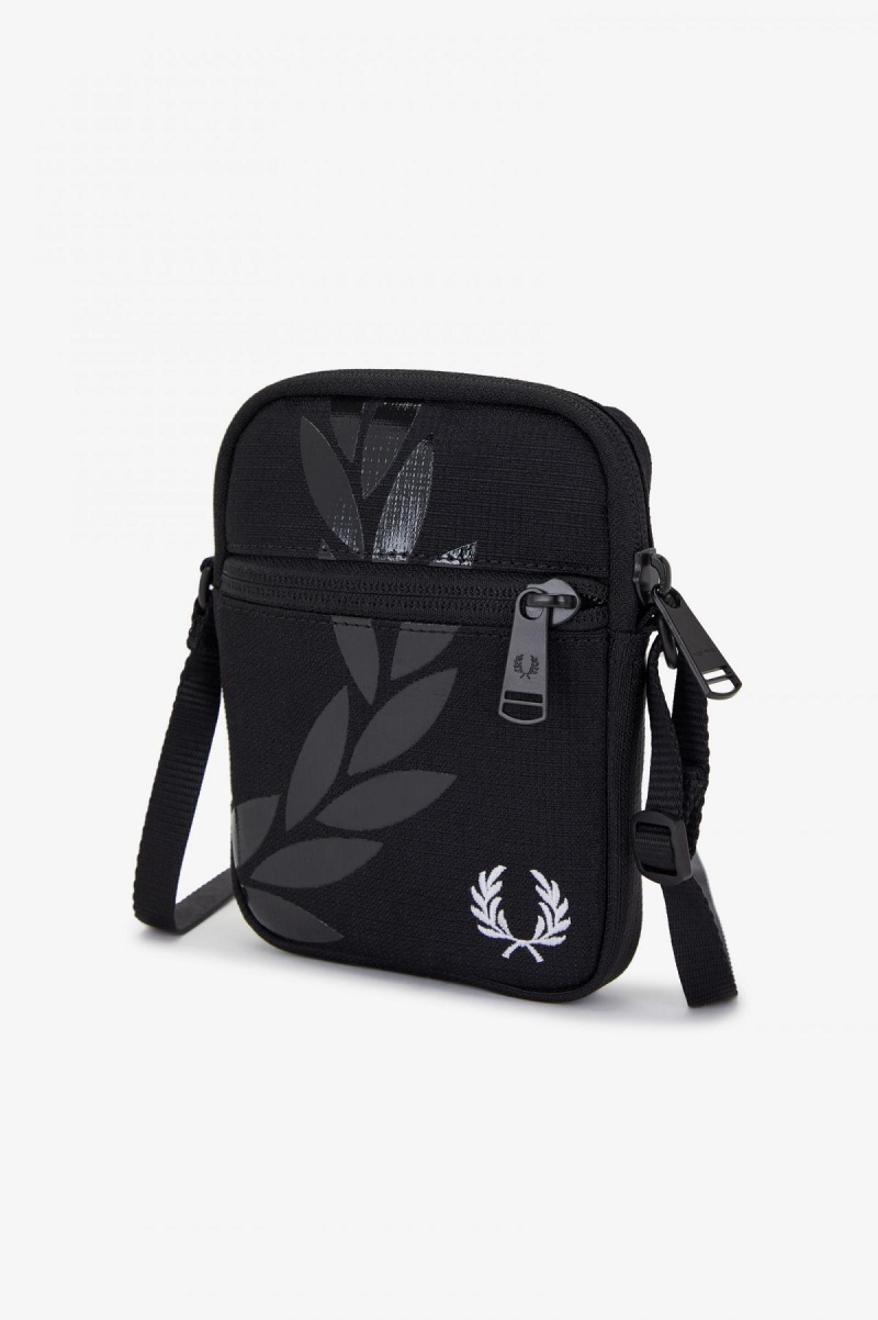 Sac Fred Perry Printed Ripstop Side Accessories Noir | MFRHR91406