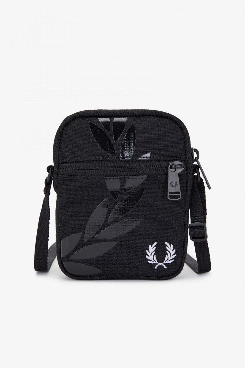 Sac Fred Perry Printed Ripstop Side Accessories Noir | MFRHR91406