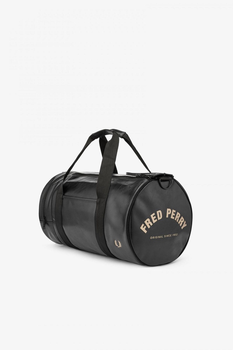 Sac Fred Perry Tonal PU Barrel Accessories Noir | FRQCS36463