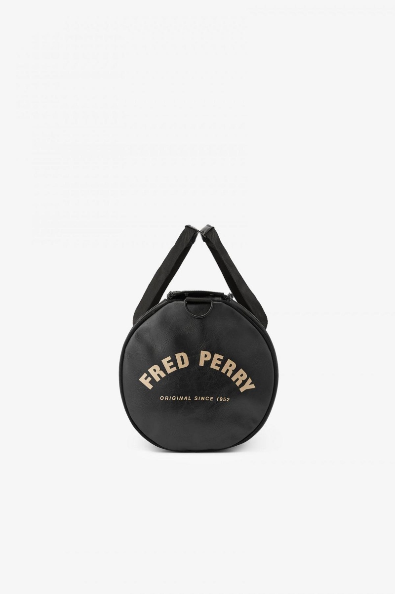 Sac Fred Perry Tonal PU Barrel Accessories Noir | FRQCS36463