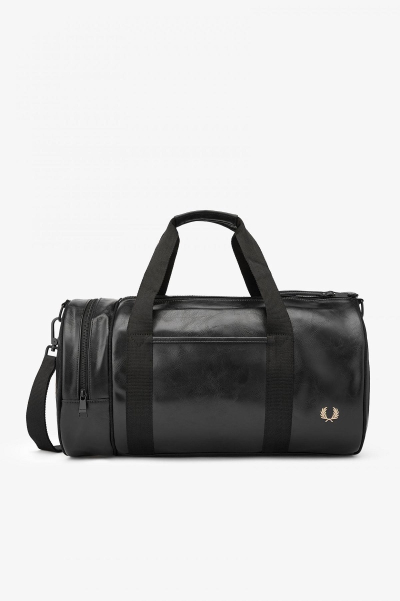 Sac Fred Perry Tonal PU Barrel Accessories Noir | FRQCS36463