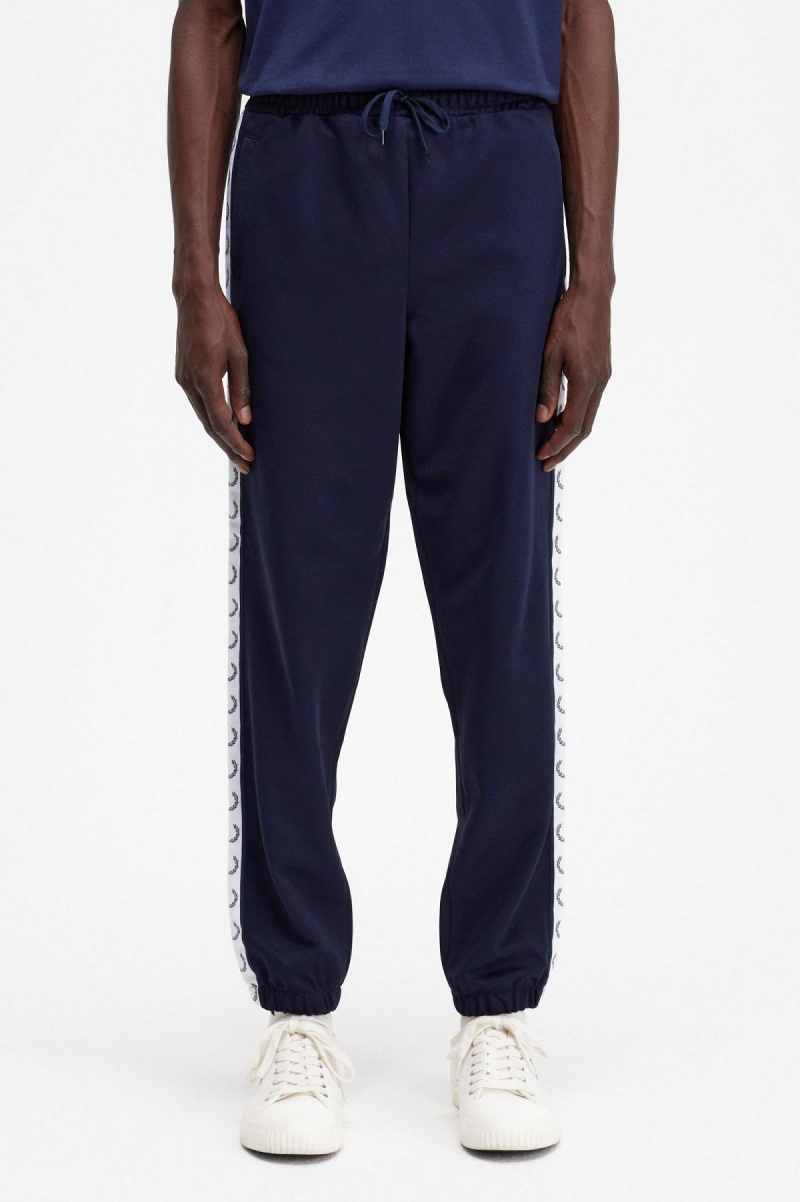 Survêtement Fred Perry Taped Piste Pant Homme Bleu | FRJZR71656