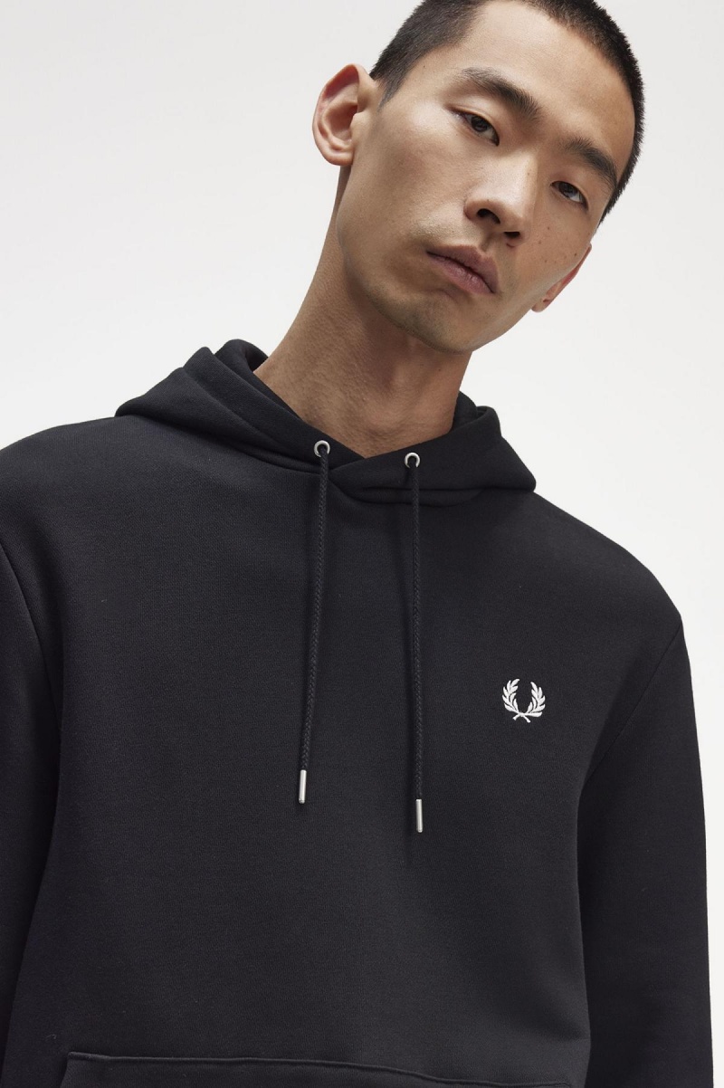 Survêtement Fred Perry Tipped Encapuchonné Sweatshirt Homme Noir | FRIIZ37444