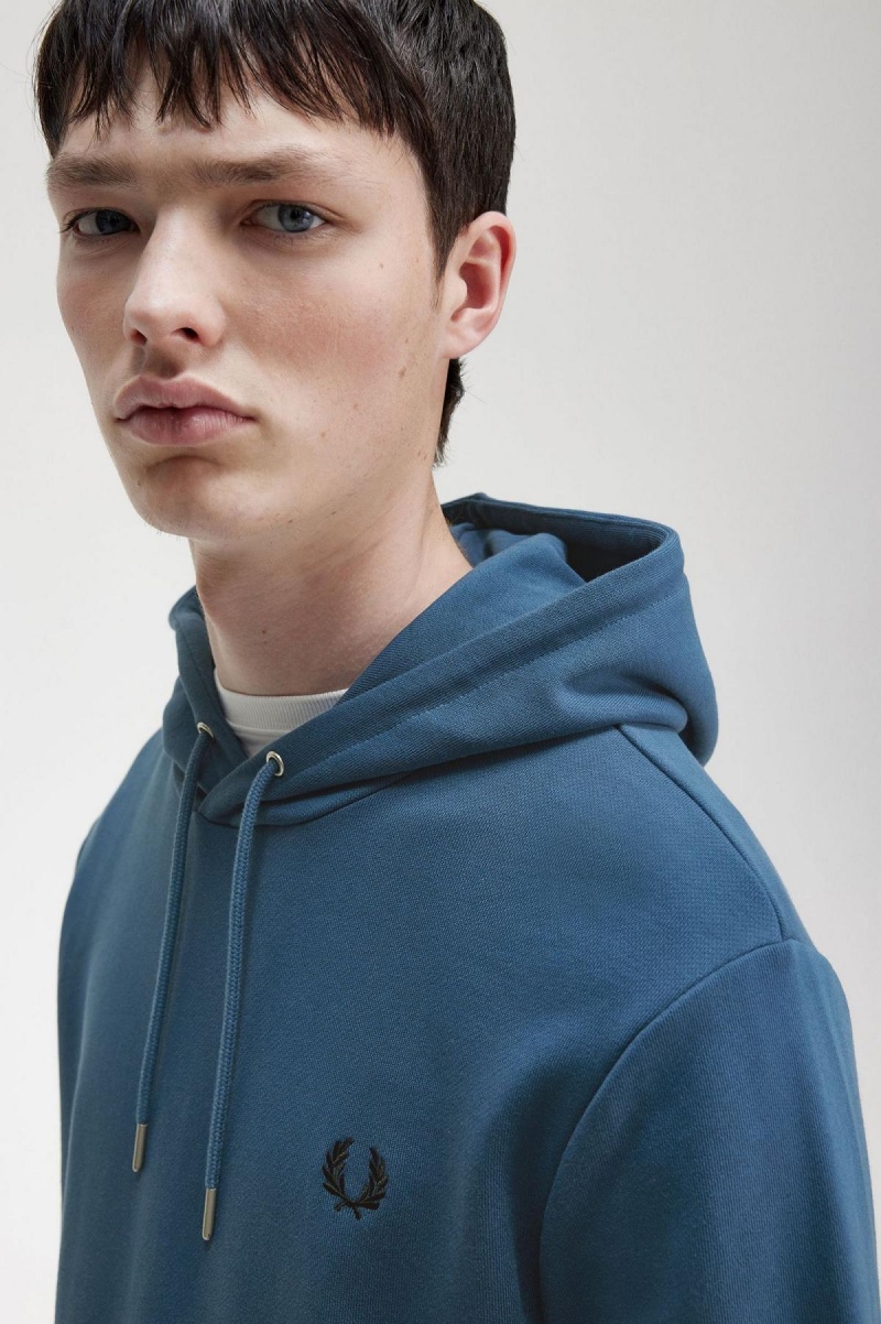 Survêtement Fred Perry Tipped Encapuchonné Sweatshirt Homme Bleu | DFRVO45465