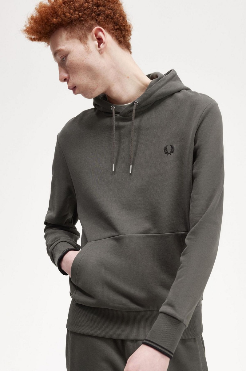 Survêtement Fred Perry Tipped Encapuchonné Sweatshirt Homme Vert | FRQCS11104