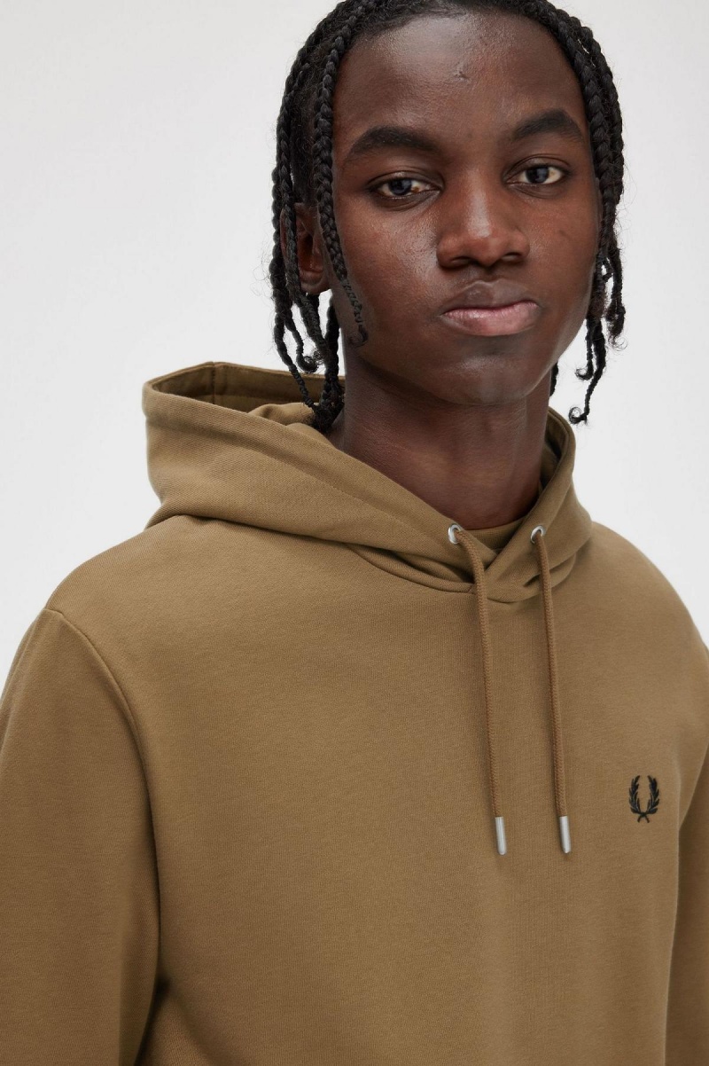 Survêtement Fred Perry Tipped Encapuchonné Sweatshirt Homme Shaded Stone / Burnt Tobacco | FRCVG16578