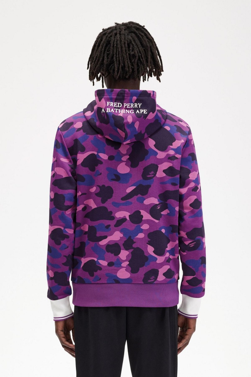 Sweats Fred Perry Camouflage Encapuchonné Homme Violette | AFRWC93614