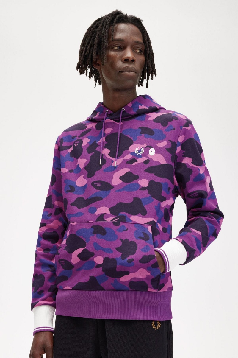 Sweats Fred Perry Camouflage Encapuchonné Homme Violette | AFRWC93614