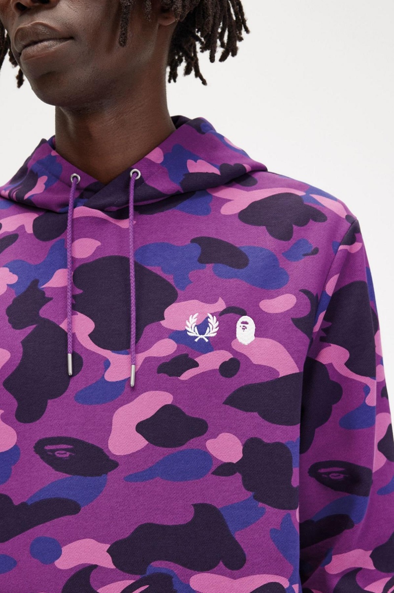 Sweats Fred Perry Camouflage Encapuchonné Homme Violette | AFRWC93614