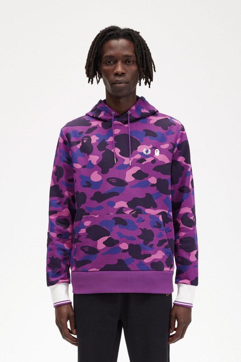 Sweats Fred Perry Camouflage Encapuchonné Homme Violette | AFRWC93614