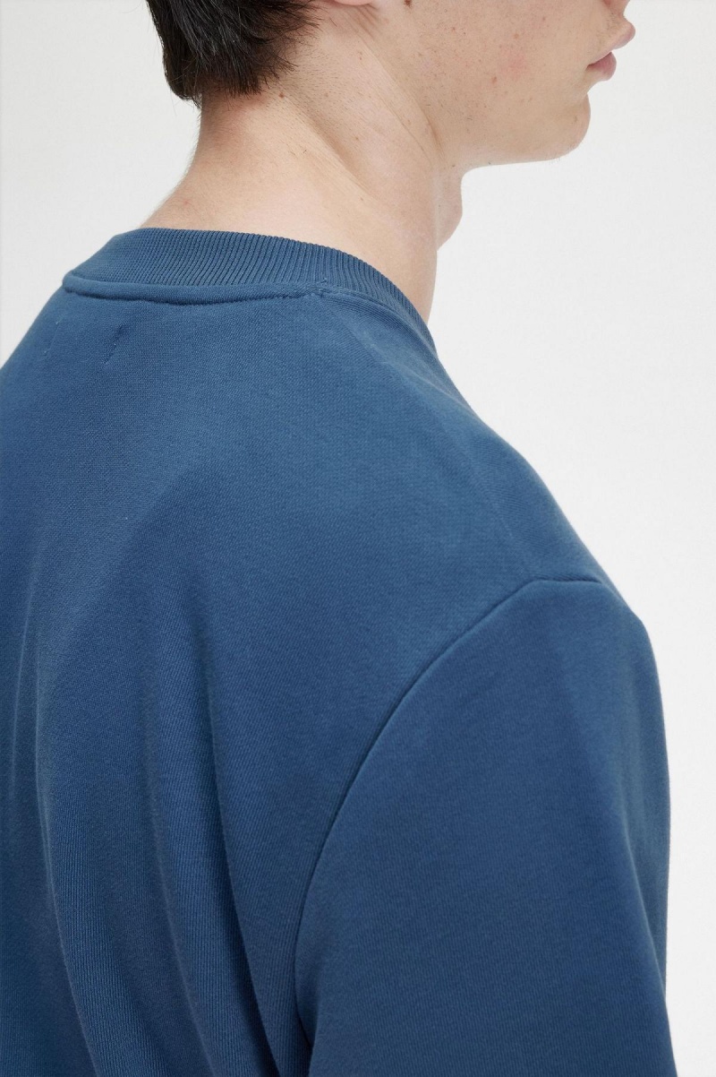 Sweats Fred Perry Crew Neck Homme Bleu | QFRUV64195