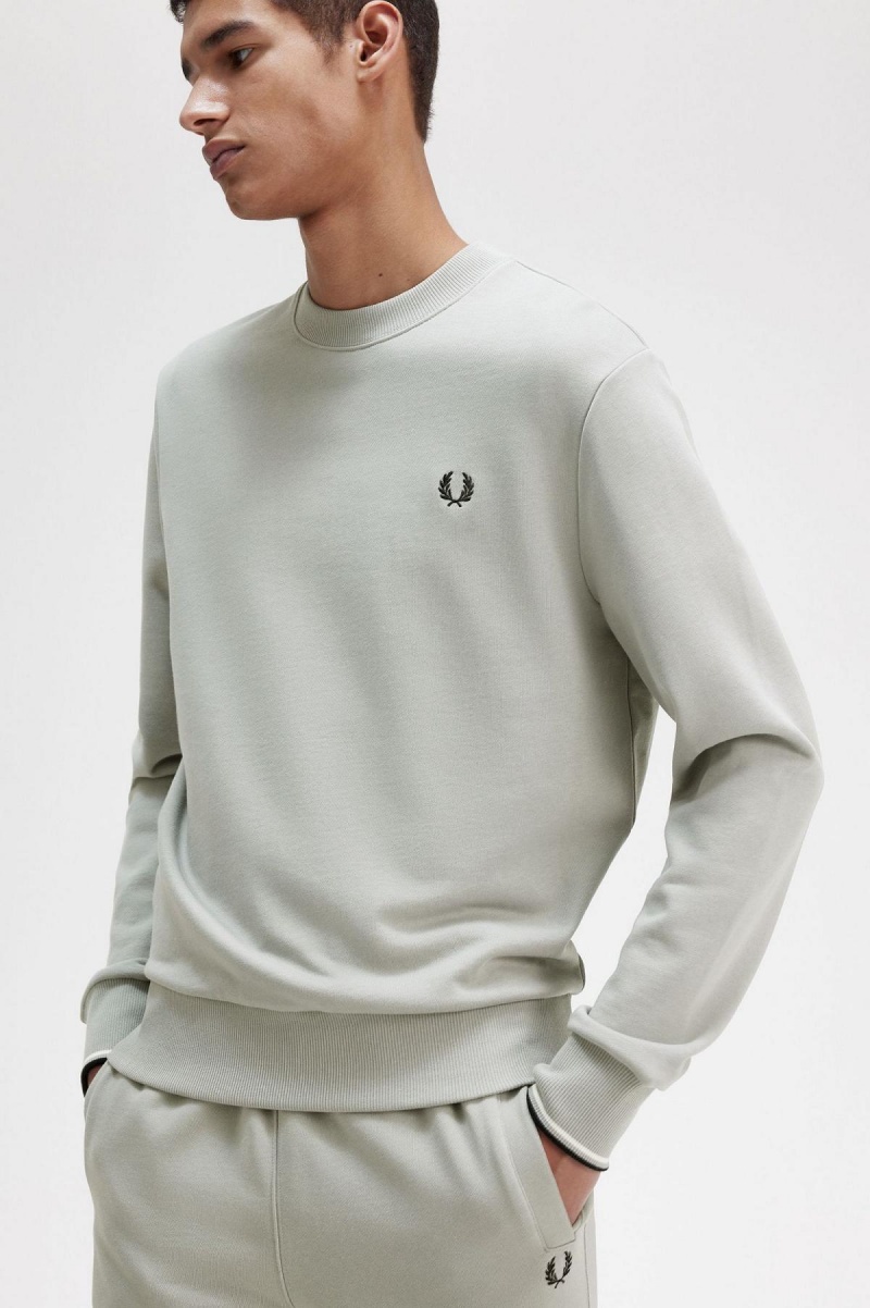 Sweats Fred Perry Crew Neck Homme Limestone | EFRVG14062