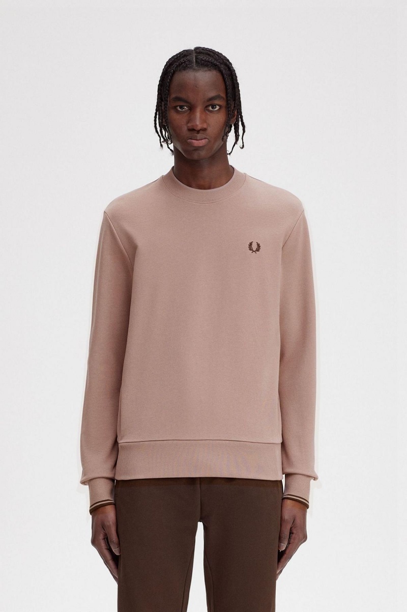 Sweats Fred Perry Crew Neck Homme Rose Foncé | FRNEJ88991