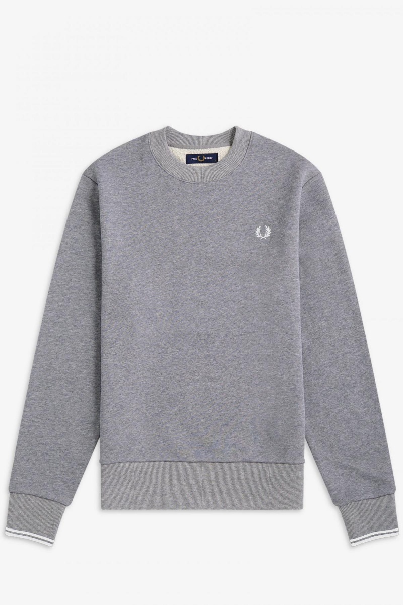 Sweats Fred Perry Crew Neck Homme Steel Marl | AFRDF49025