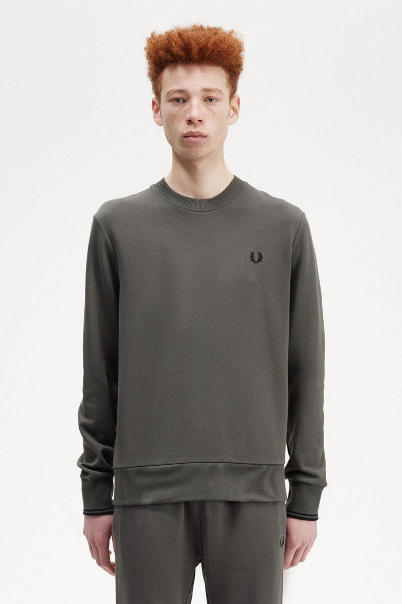 Sweats Fred Perry Crew Neck Homme Vert | BFRSD94796