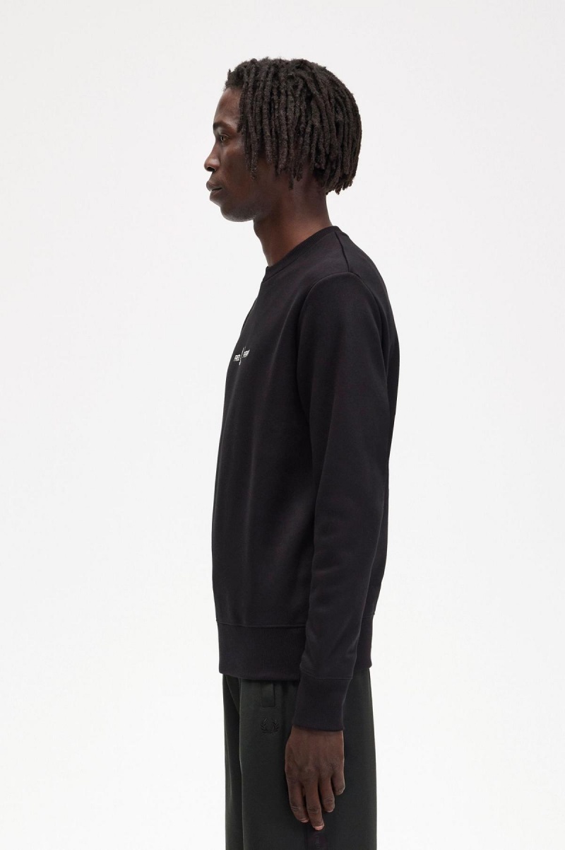 Sweats Fred Perry Embroidered Homme Noir | LFRTR76699