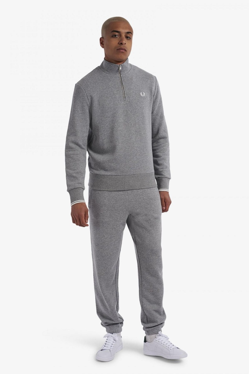 Sweats Fred Perry Half Zip Homme Steel Marl | MFRFT46606