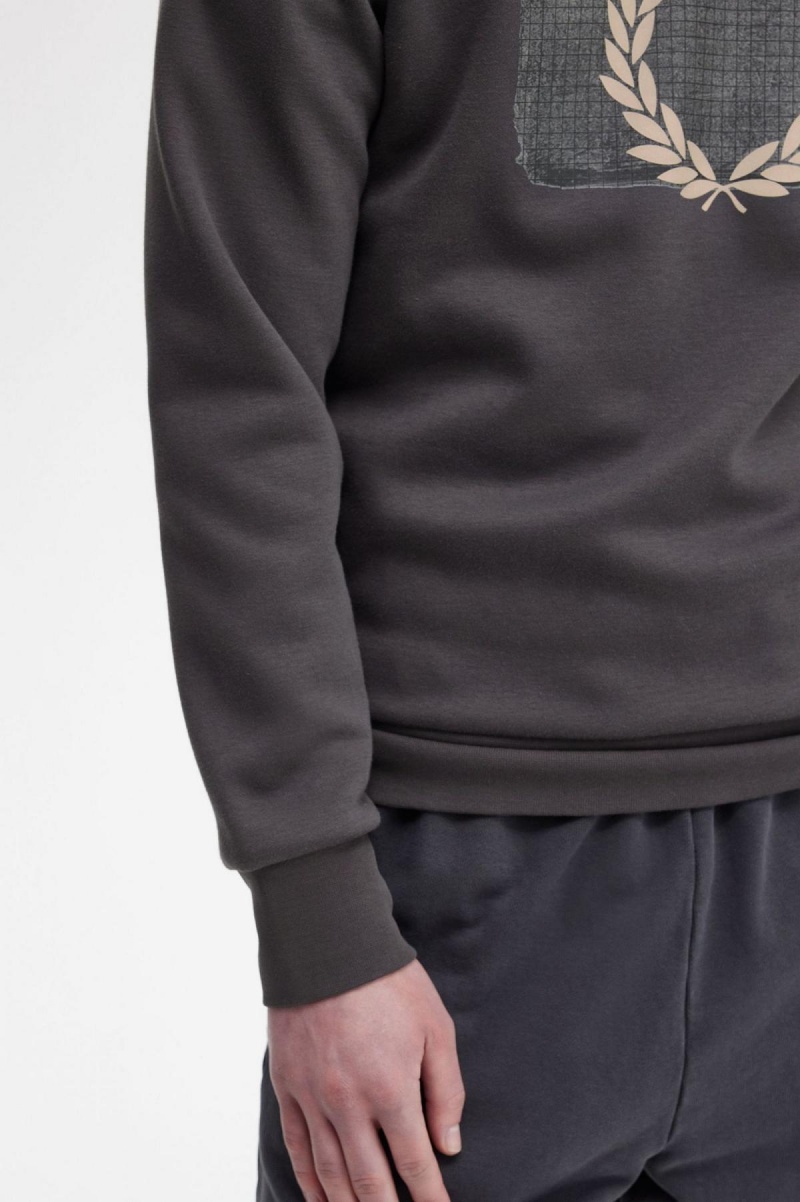 Sweats Fred Perry Layered Graphique Homme Gunmetal | LFRTR99571