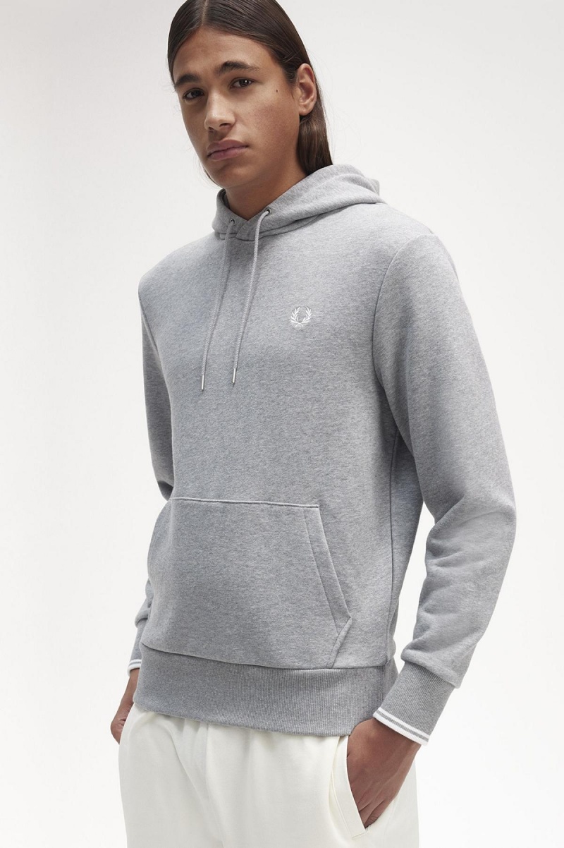 Sweats Fred Perry Tipped Encapuchonné Homme Steel Marl | XFRGW29826