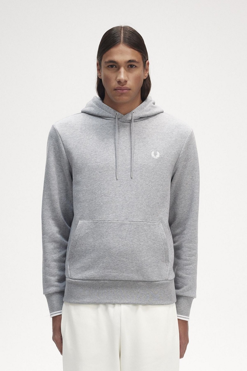 Sweats Fred Perry Tipped Encapuchonné Homme Steel Marl | XFRGW29826