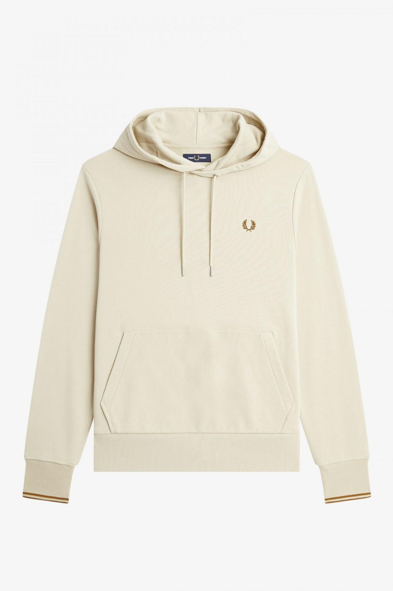 Sweats Fred Perry Tipped Encapuchonné Homme Oatmeal | FRICD19396