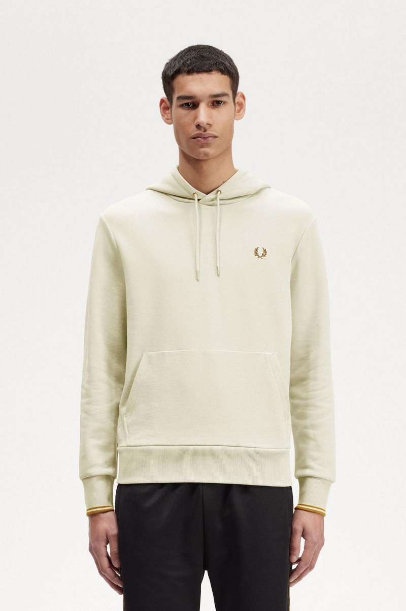 Sweats Fred Perry Tipped Encapuchonné Homme Oatmeal | FRICD19396