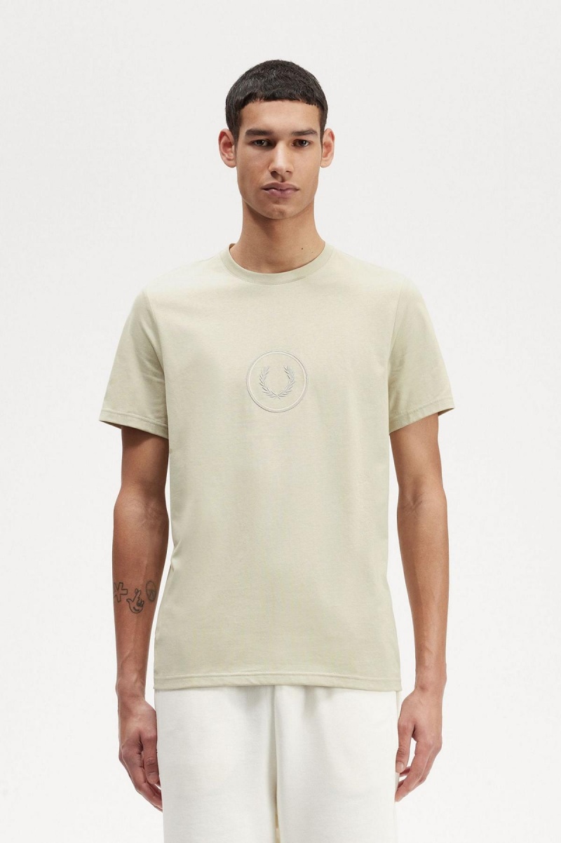 T Shirts Fred Perry Circle Branding Homme Noir | FREGJ87151