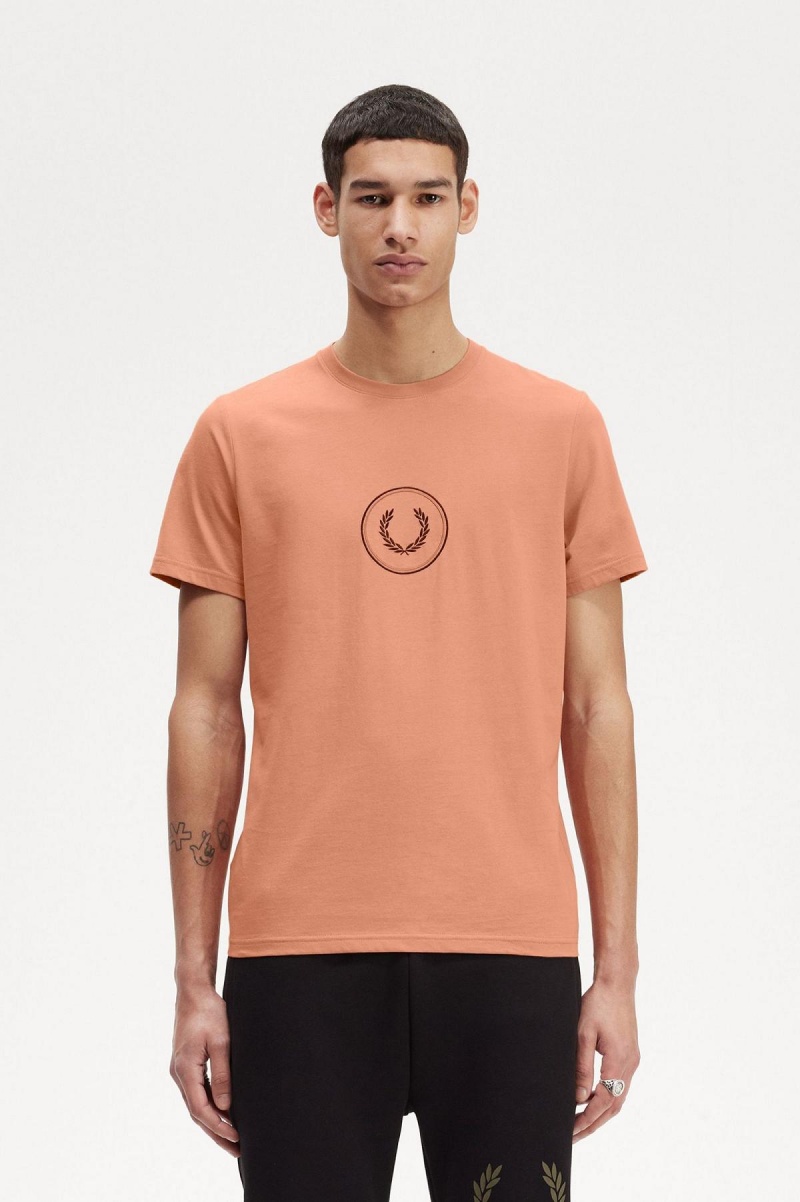 T Shirts Fred Perry Circle Branding Homme Noir | TFRPQ37535