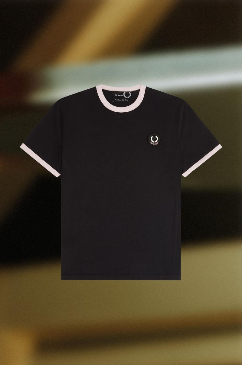 T Shirts Fred Perry Contrast Trim Homme Noir | GFREC24685