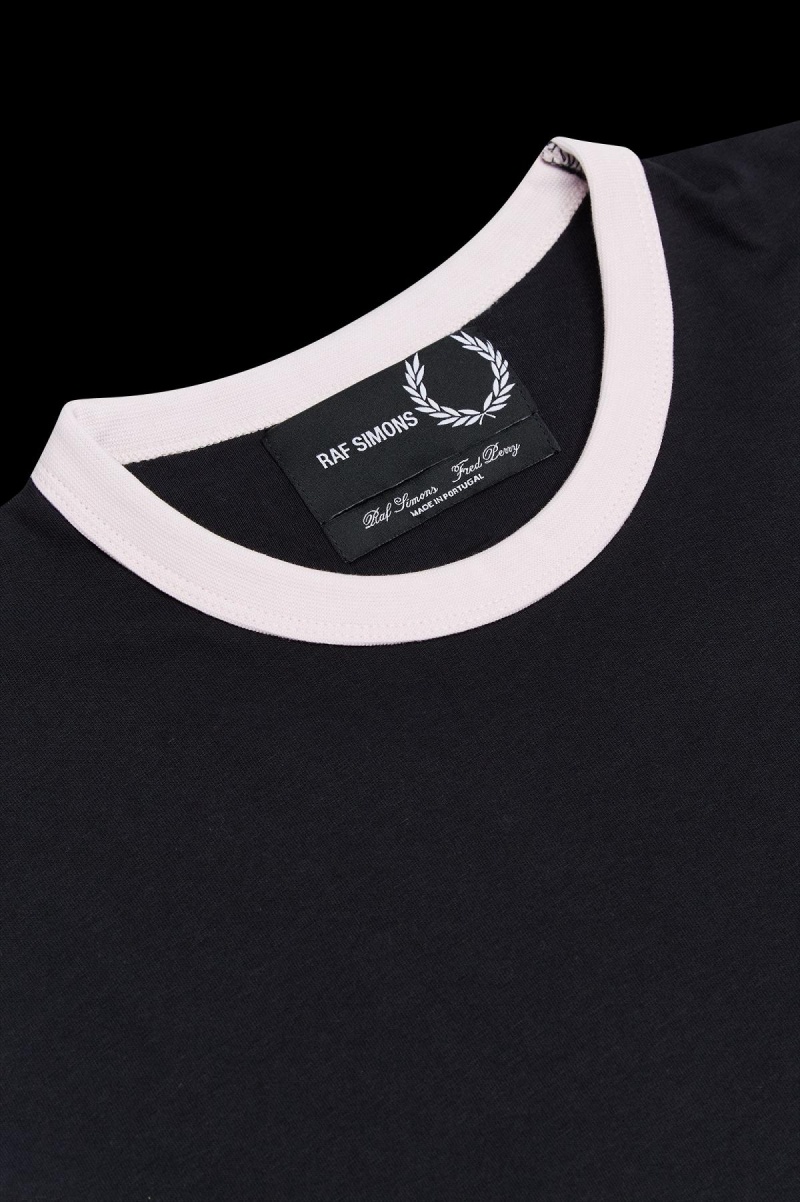 T Shirts Fred Perry Contrast Trim Homme Noir | GFREC24685