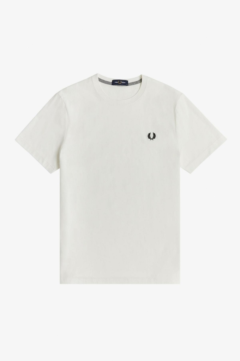 T Shirts Fred Perry Crew Neck Homme Blanche | ZFRMJ57856