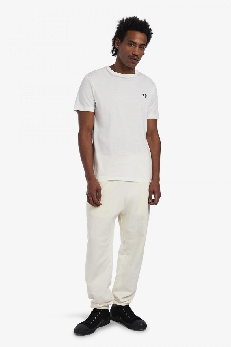 T Shirts Fred Perry Crew Neck Homme Blanche | ZFRMJ57856