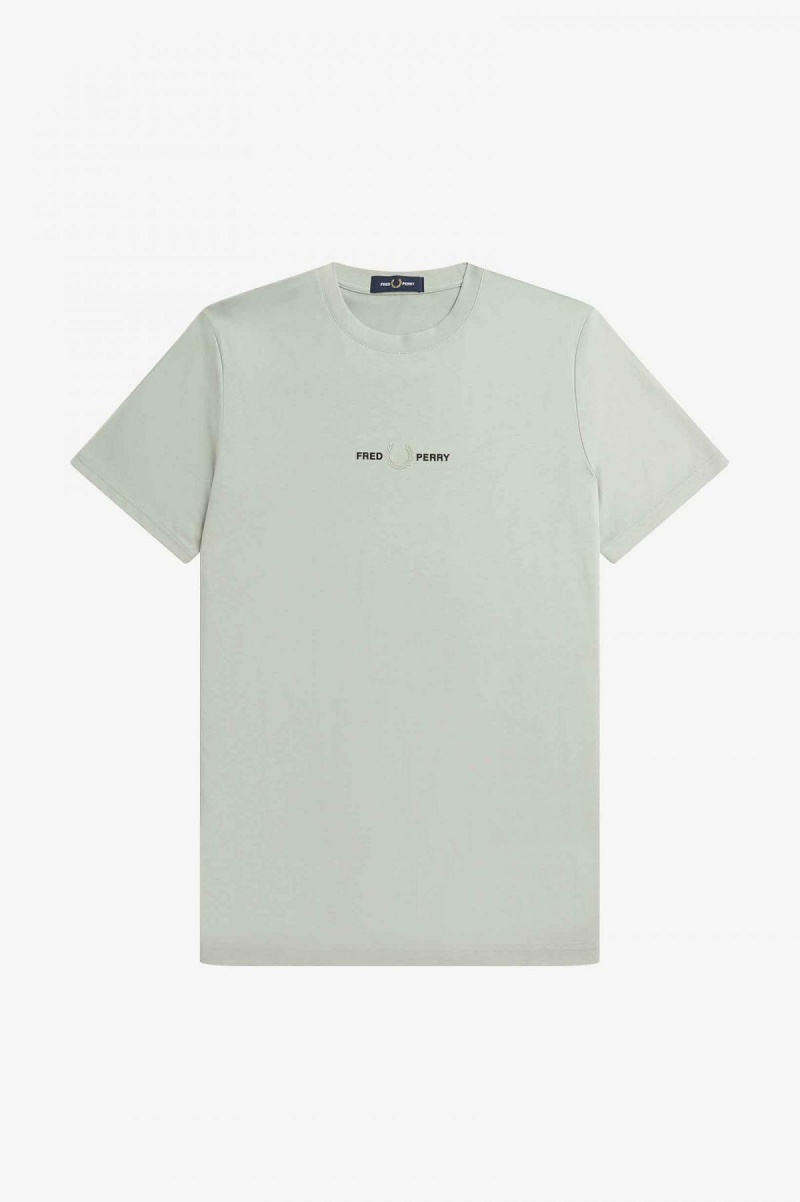 T Shirts Fred Perry Embroidered Homme Limestone | EFRHC11797