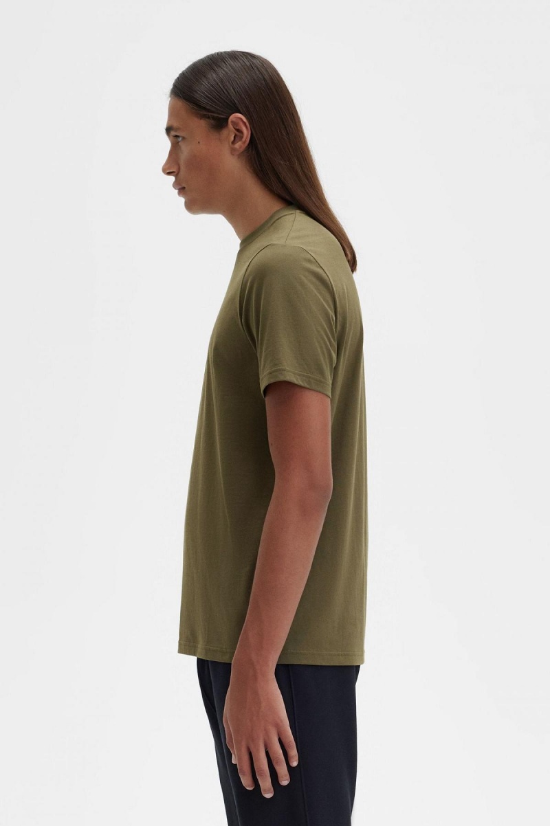 T Shirts Fred Perry Embroidered Homme Vert | LFRTR87147