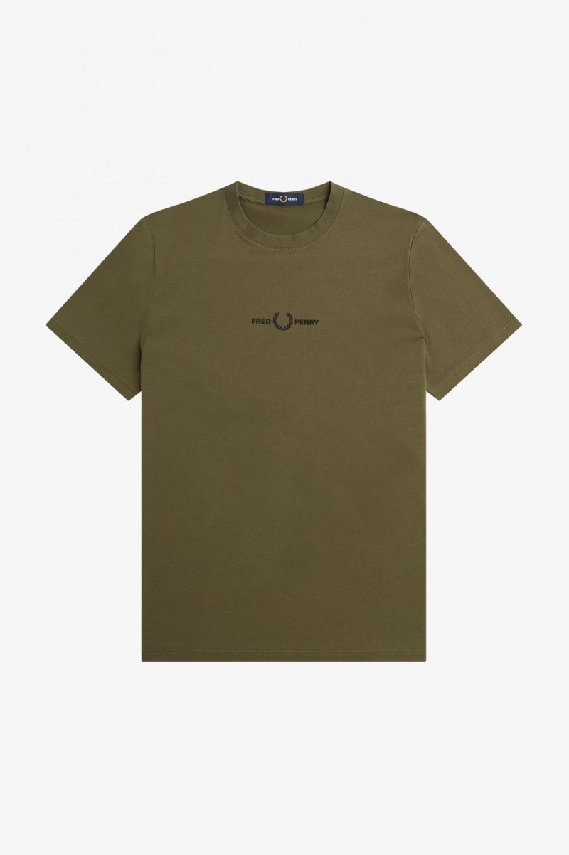 T Shirts Fred Perry Embroidered Homme Vert | LFRTR87147