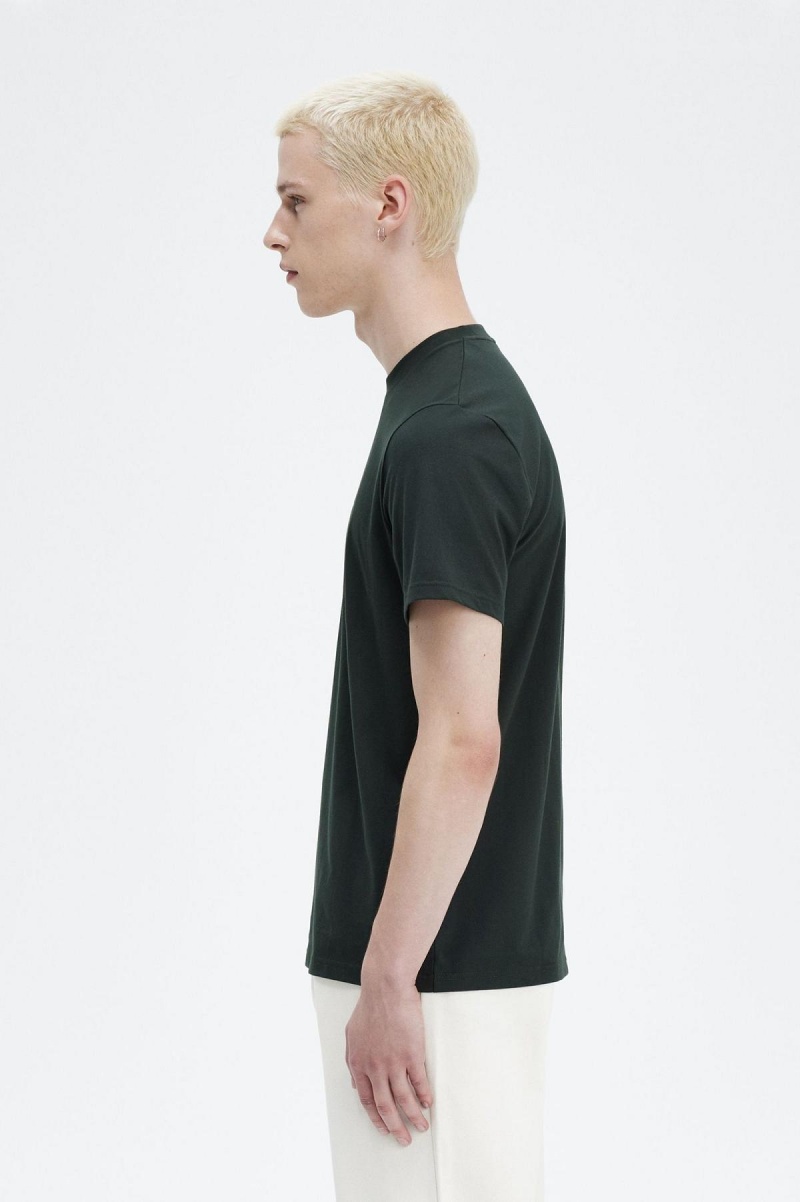 T Shirts Fred Perry Embroidered Homme Vert | QFRUV75285