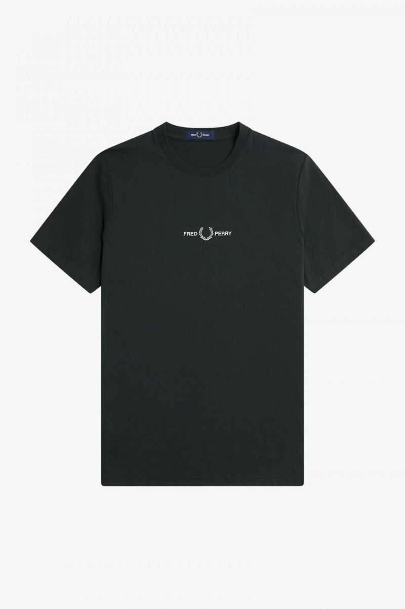 T Shirts Fred Perry Embroidered Homme Vert | QFRUV75285