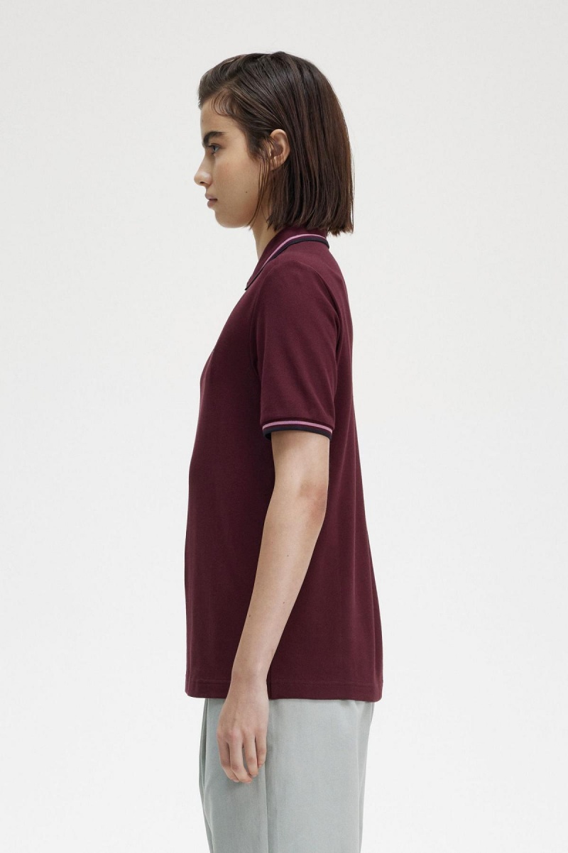 T Shirts Fred Perry G3600 Femme Rose Rose Noir | QFRWA29057