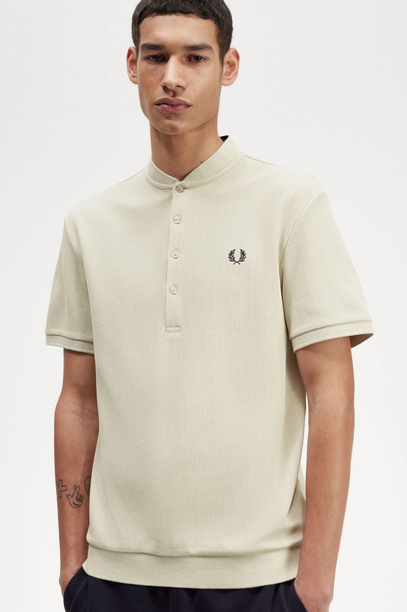 T Shirts Fred Perry Henley Polo Homme Noir | FRCIF41545