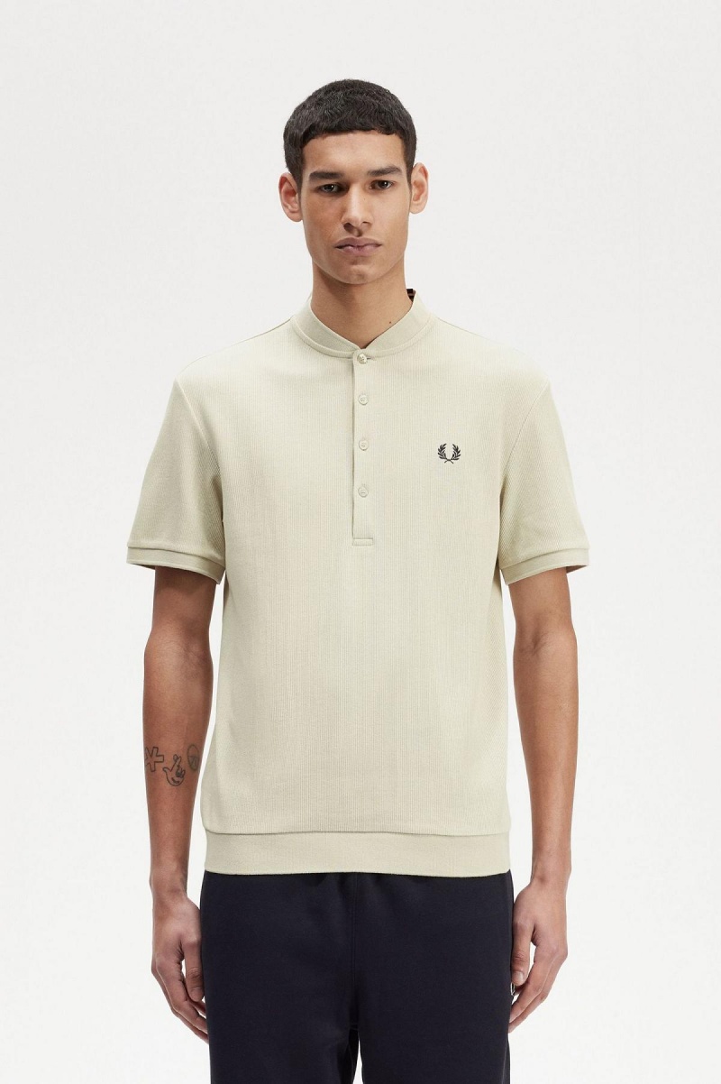 T Shirts Fred Perry Henley Polo Homme Noir | FRCIF41545